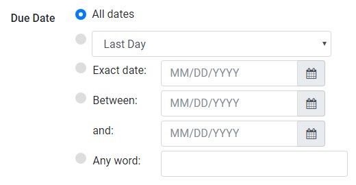 Search Date Control Example